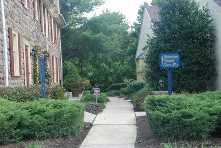 Sidewalk in front of office